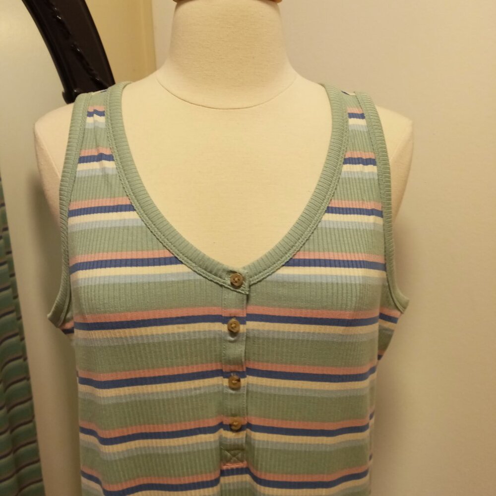 Ann Taylor Loft striped tank maxi dress sz L NWT /B21 - Picture 2 of 6